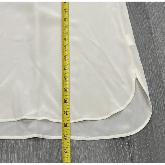 VINCE Womens 100% Silk Shirt Top Tunic Blouse Long‎ Sleeves Ivory Creme Size 8 - Picture 10 of 10